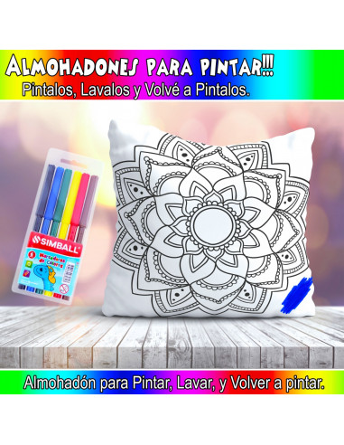 ALMOHADONES MANDALA PARA PINTAR/COLOREAR
