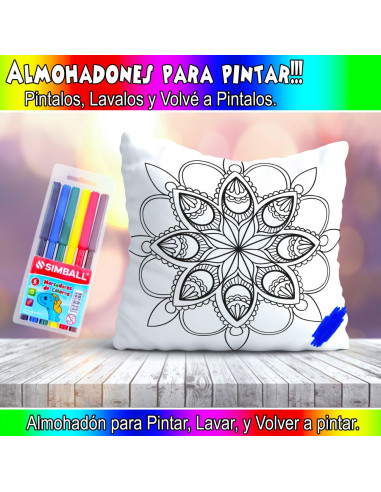 ALMOHADONES MANDALA PARA PINTAR/COLOREAR