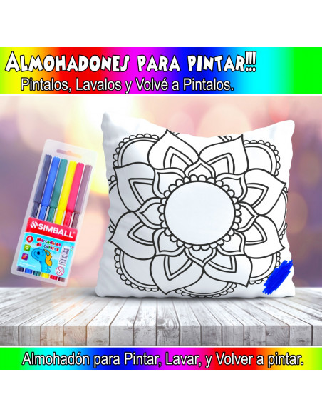 ALMOHADONES MANDALA PARA PINTAR/COLOREAR