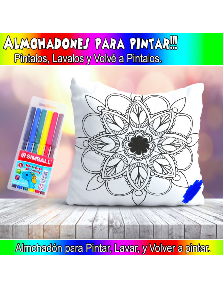 ALMOHADONES MANDALA PARA PINTAR/COLOREAR