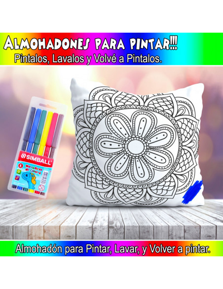 ALMOHADONES MANDALA PARA PINTAR/COLOREAR