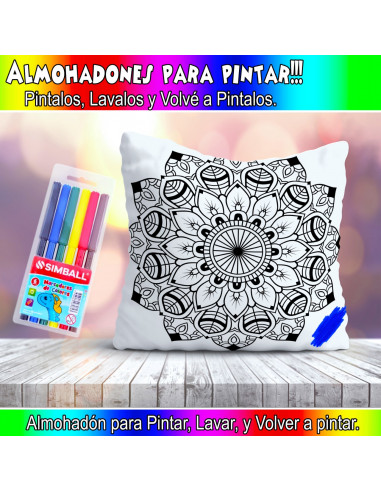 ALMOHADONES MANDALA PARA PINTAR/COLOREAR