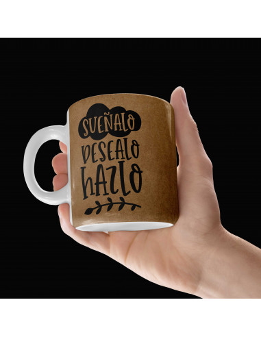 Tazas frases positivas estilo papel...