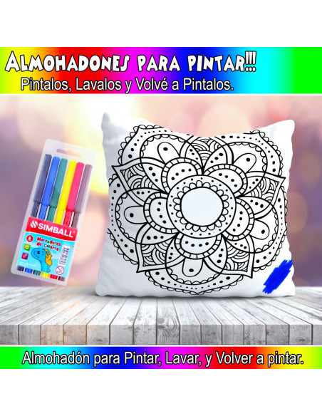 ALMOHADONES MANDALA PARA PINTAR/COLOREAR