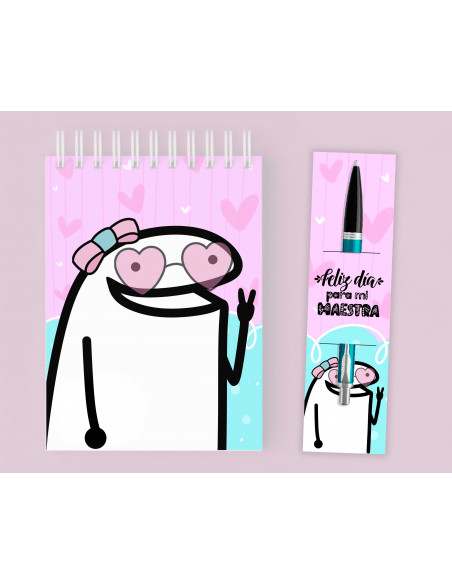 Anotadores y Porta Lapicera flork maestra