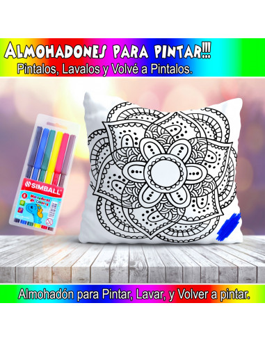 ALMOHADONES MANDALA PARA PINTAR/COLOREAR