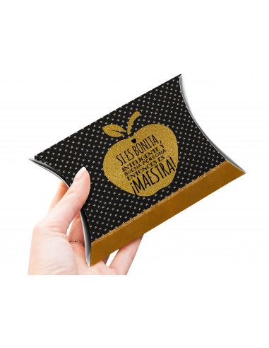 Caja almohada día del maestro