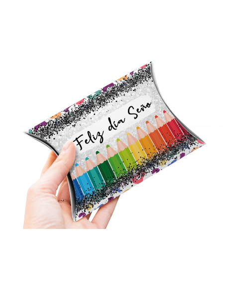 Caja almohada día del maestro