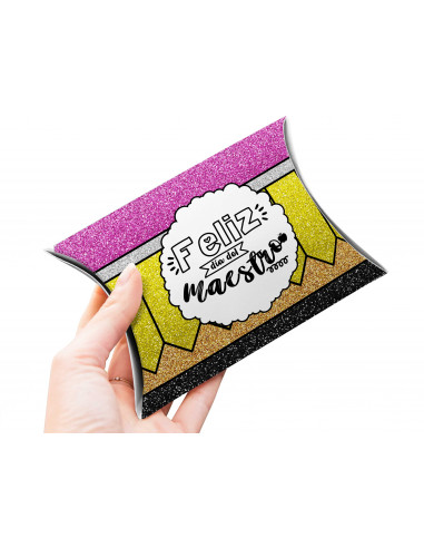 Caja almohada día del maestro