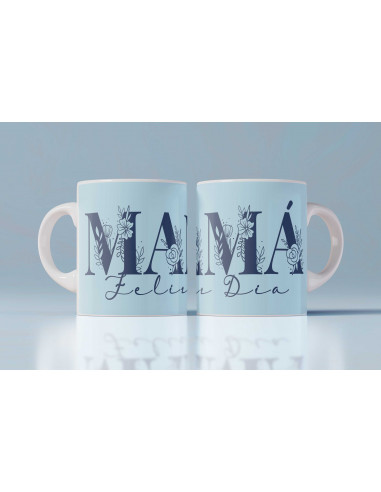 Tazas Mamá iniciales flores Tazas Mamá iniciales flores