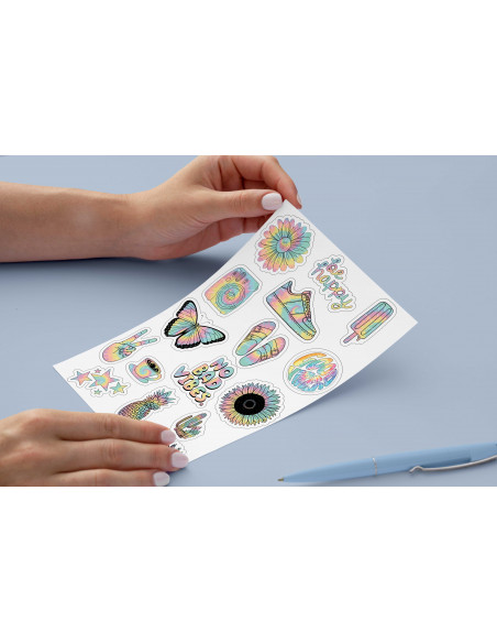 Stickers pasteles tie dye