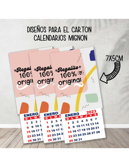 CARTONES CALENDARIOS MIGNON EMPRENDEDORES PACK 1
