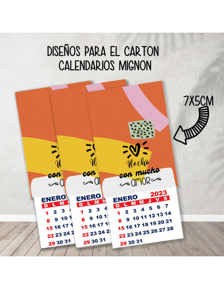 CARTONES CALENDARIOS MIGNON EMPRENDEDORES PACK 1