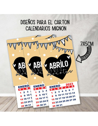 CARTONES CALENDARIOS MIGNON...