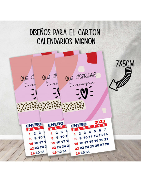 CARTONES CALENDARIOS MIGNON EMPRENDEDORES PACK 1