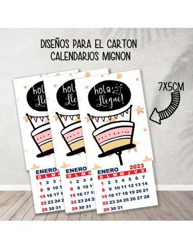 CARTONES CALENDARIOS MIGNON...