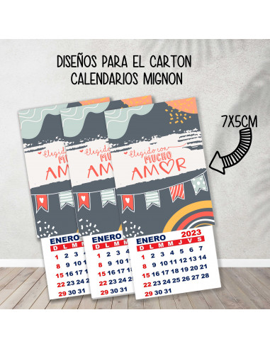 CARTONES CALENDARIOS MIGNON...