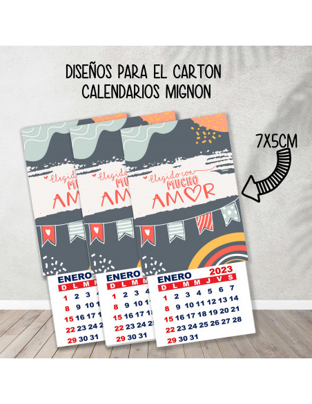 CARTONES CALENDARIOS MIGNON EMPRENDEDORES PACK 1