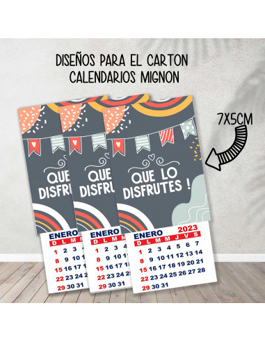 CARTONES CALENDARIOS MIGNON...