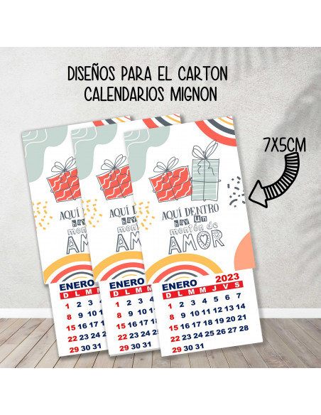 CARTONES CALENDARIOS MIGNON EMPRENDEDORES PACK 1