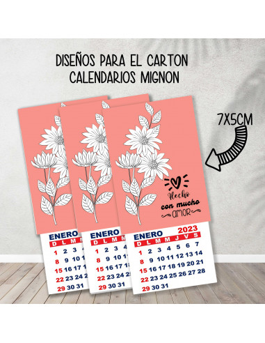 CARTONES CALENDARIOS MIGNON...