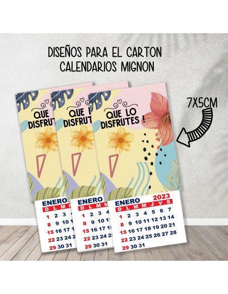 CARTONES CALENDARIOS MIGNON EMPRENDEDORES PACK 1
