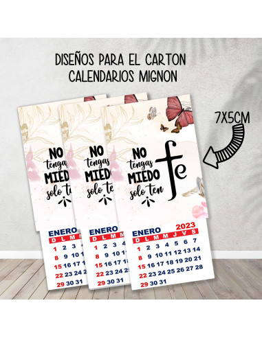 CARTONES CALENDARIOS MIGNON RELIGIOSOS