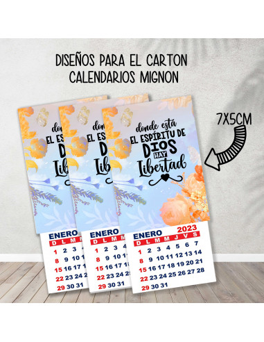 CARTONES CALENDARIOS MIGNON RELIGIOSOS