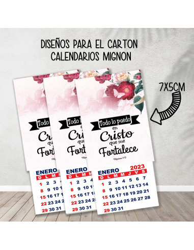 CARTONES CALENDARIOS MIGNON RELIGIOSOS