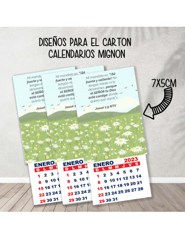 CARTONES CALENDARIOS MIGNON RELIGIOSOS
