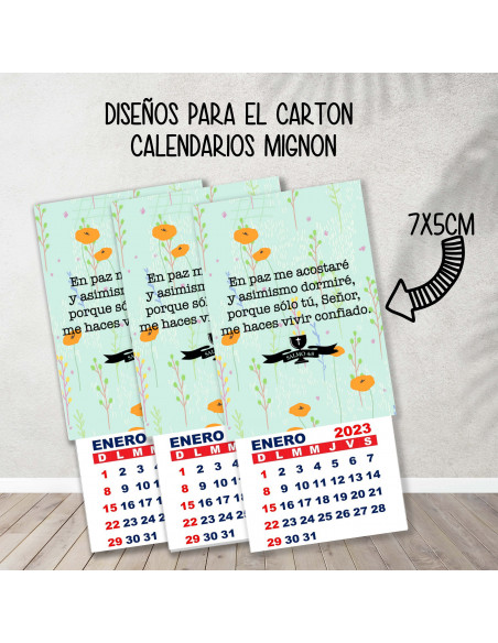 CARTONES CALENDARIOS MIGNON RELIGIOSOS