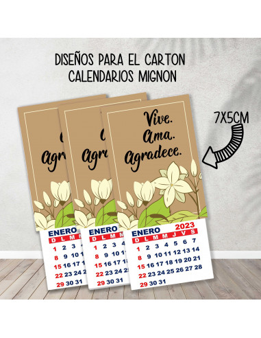 CARTONES CALENDARIOS MIGNON FRASES CARTONES CALENDARIOS MIGNON FRASES