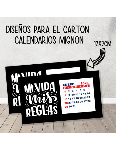 CARTON PARA CALENDARIO MIGNON CARTON PARA CALENDARIO MIGNON
