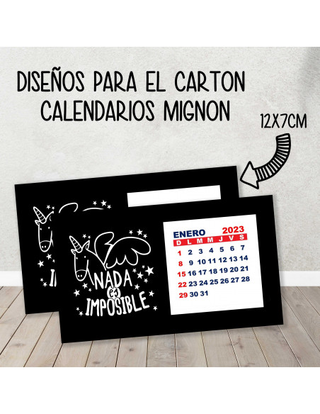 CARTON PARA CALENDARIO MIGNON