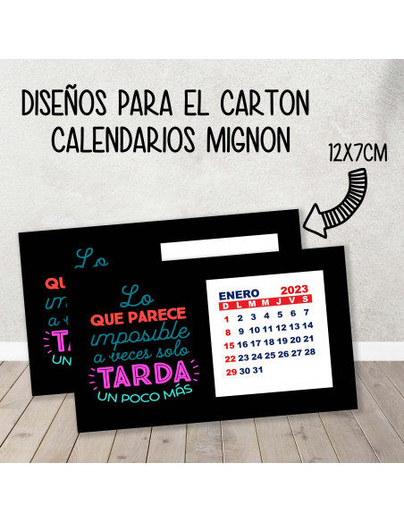 CARTON PARA CALENDARIO MIGNON