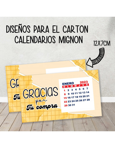 CARTON PARA CALENDARIO MIGNON EMPRENDEDORES