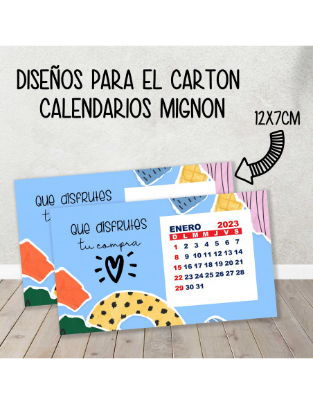 CARTON PARA CALENDARIO MIGNON EMPRENDEDORES