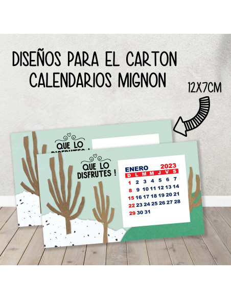 CARTON PARA CALENDARIO MIGNON EMPRENDEDORES