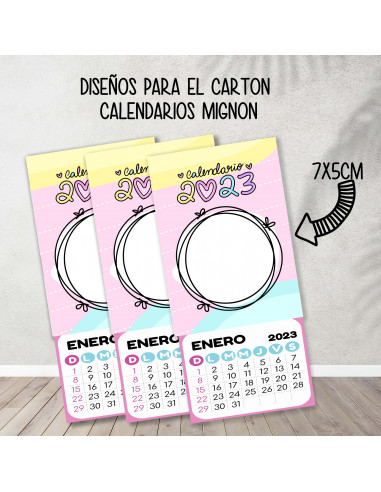 Cartones para calendario mignon pasteles Cartones para calendario mignon pasteles