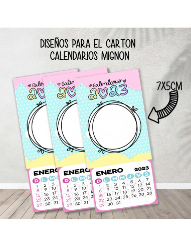 Cartones para calendario mignon pasteles Cartones para calendario mignon pasteles