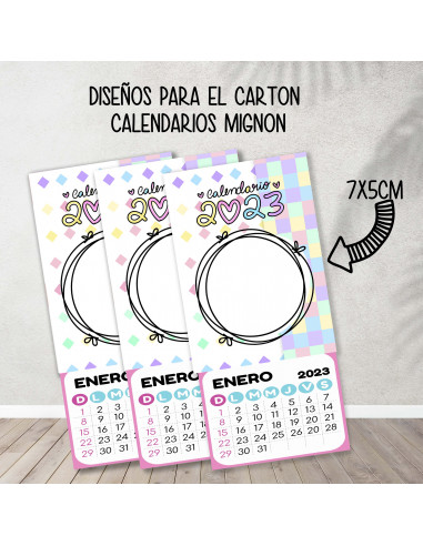 Cartones para calendario mignon pasteles Cartones para calendario mignon pasteles