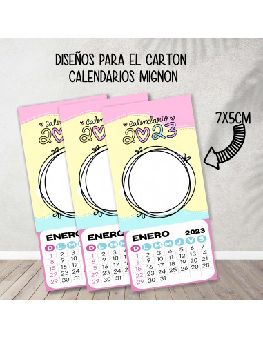 Cartones para calendario mignon pasteles Cartones para calendario mignon pasteles
