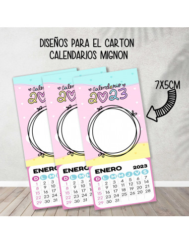 Cartones para calendario mignon pasteles Cartones para calendario mignon pasteles