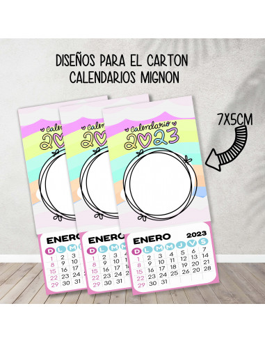 Cartones para calendario mignon pasteles Cartones para calendario mignon pasteles