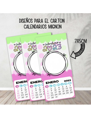 Cartones para calendario mignon pasteles Cartones para calendario mignon pasteles