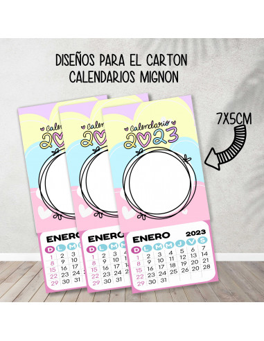 Cartones para calendario mignon pasteles Cartones para calendario mignon pasteles