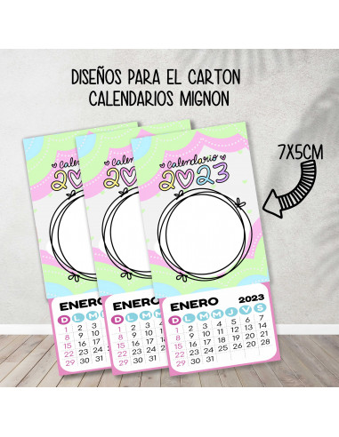 Cartones para calendario mignon pasteles Cartones para calendario mignon pasteles