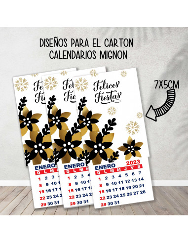 CARTONES CALENDARIOS MIGNON NAVIDAD