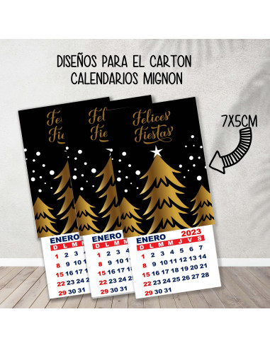 CARTONES CALENDARIOS MIGNON NAVIDAD
