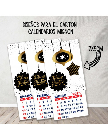 CARTONES CALENDARIOS MIGNON NAVIDAD
